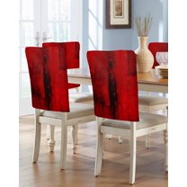 nqOlkjepod Red Chair Covers Set of 4, Decorative Chair Back Cover, Retro Oil Painting Modern Abstract Art Aesthetics Dining Room Chair Slipcovers Removable Chair Protectors Covers for Party Banquet