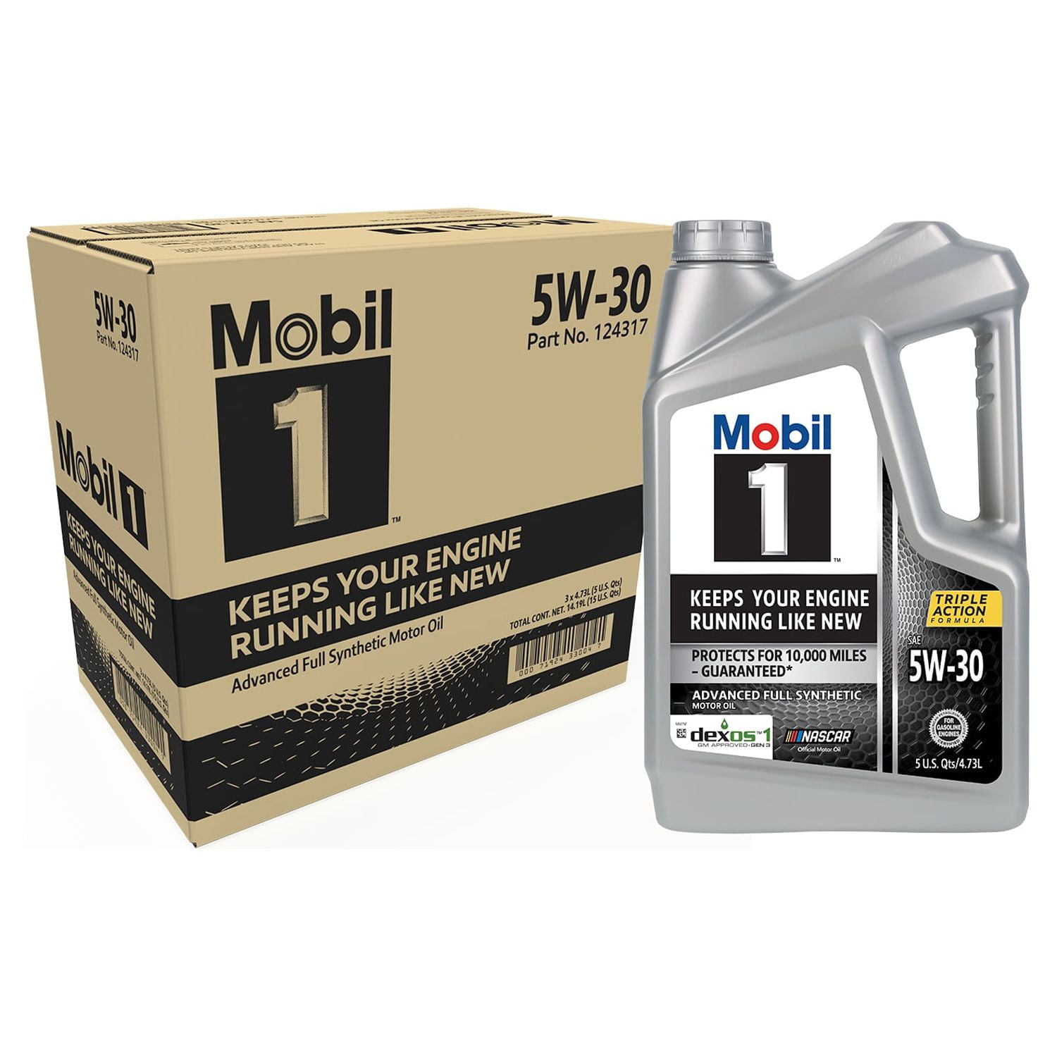 (4 pack) Mobil 1 Advanced Full Synthetic Motor Oil 5W-30, 5 Quart (Pack of 3)