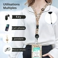 thumbnail image 5 of Double Sided Clear Badge Holder Leather ID Badge Holder with Quick Release Buckle,Safety Adjustable Lanyard & Retractable Reel, Cute Card Name Tag Lanyard ID Protector Bage for Nurse Teacher Work, 5 of 7