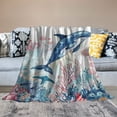 thumbnail image 2 of Orinice Dolphin Sea Animals Corals Warm Lightweight Blanket Soft Fleece Blankets 3 Sizes All Seasons Sofa Decor Gift 60x80in, 2 of 6