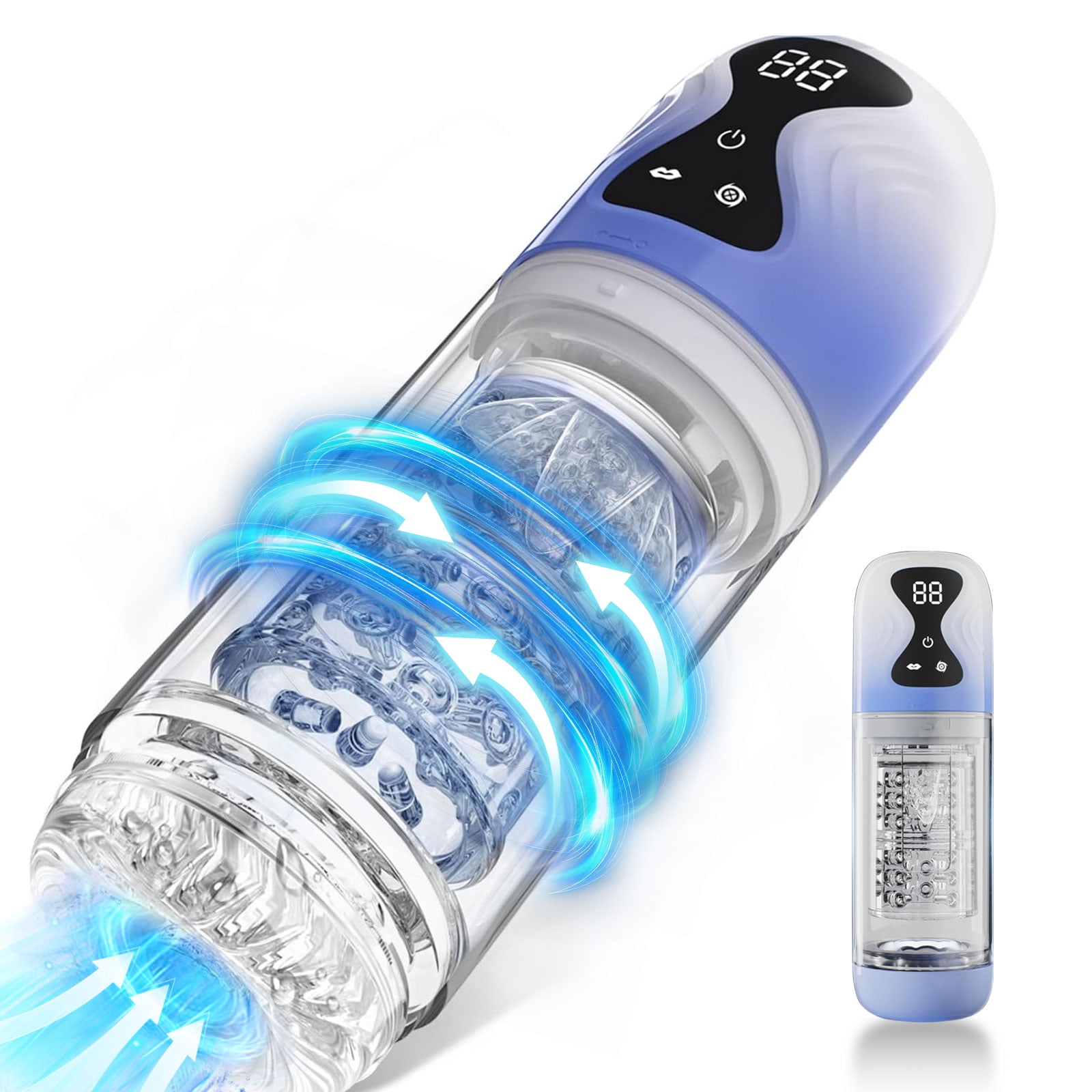 quiet storm sex toy Blush M for Men Storm Vibrating Suction Masturbator
