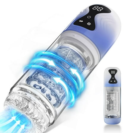 Automatic Male Masturbator Cup with 7 Rotating & 7 Sucking Mode,IPX7 Waterproof Male Strokers,Adult Sex Toys for Men-Blue