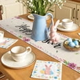 thumbnail image 5 of Spring Easter Table Runner 120 Inches Long for Kitchen Dining, Watercolor Flowers Cute Rabbits Eggs Leaf Beige Dresser Scarf Farmhouse, Dining Table Decorations for Wedding/Parties, 13 x 120 In, 5 of 8