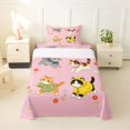 thumbnail image 2 of Manfei Cute Garden Kitten Twin Sheets, Spring Floral Bedding, Pink, 3 Pieces, 1 Flat Sheet, 1 Fitted Sheet and 1 Pillowcase, 2 of 6