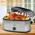 thumbnail image 4 of Roaster Oven 20 Quart, Electric Roaster Oven, Turkey Roaster Oven Electric with Self-Basting Lid, Removable Pan and Rack, Full-Range Temperature, Powerful 1450W Stainless Steel Roaster Oven, White, 4 of 13