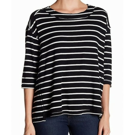 - H by Bordeaux NEW Black White Striped Women's Size XS Keyhole Knit Top