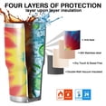 thumbnail image 7 of 30oz Colorful Tie Dye Mandala Pattern Tumblers Stainless Steel Tumbler with Lid and Straw,Vacuum Insulated Double Wall Travel Tumbler Cups Mug with Cleaning Brush for Coffee,Tea, 7 of 7
