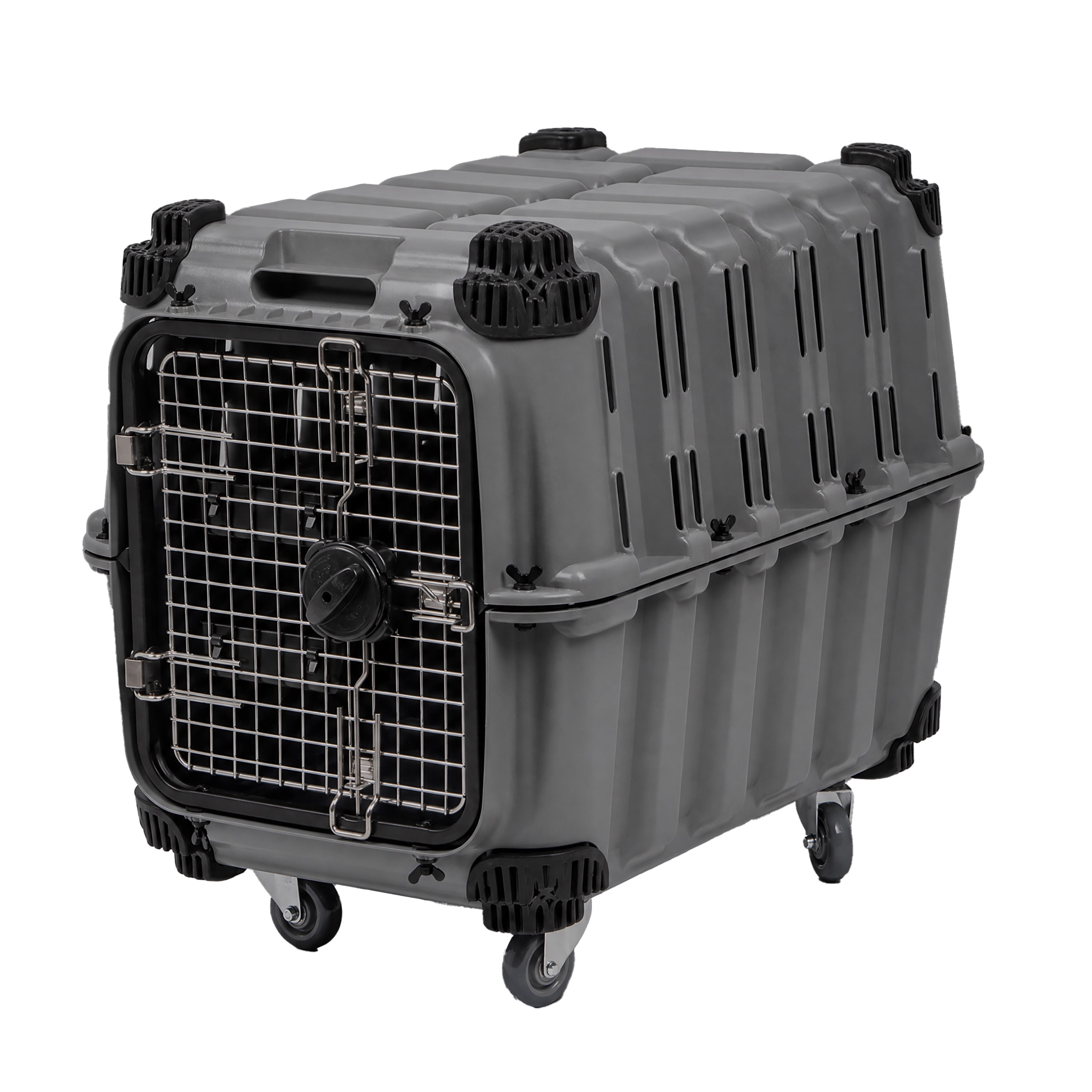 Mammoth Guardian Strong and Durable 32-inch Plastic Dog Kennel, Gray