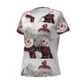 thumbnail image 2 of Naloa Christmas Snowman With Hat Print T-Shirts Short Sleeve V Neck Tees for Women Fashion Tops Trendy Lightweight Soft Casual Summer Outfits Clothes, 2 of 5
