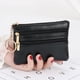 thumbnail image 3 of Monedero de mujer, monedero pequeño con textura de cuero, cartera multifunción para licencia de conducir, tarjetero, bolso de cuero suave, bolso con cremallera, 3 of 6