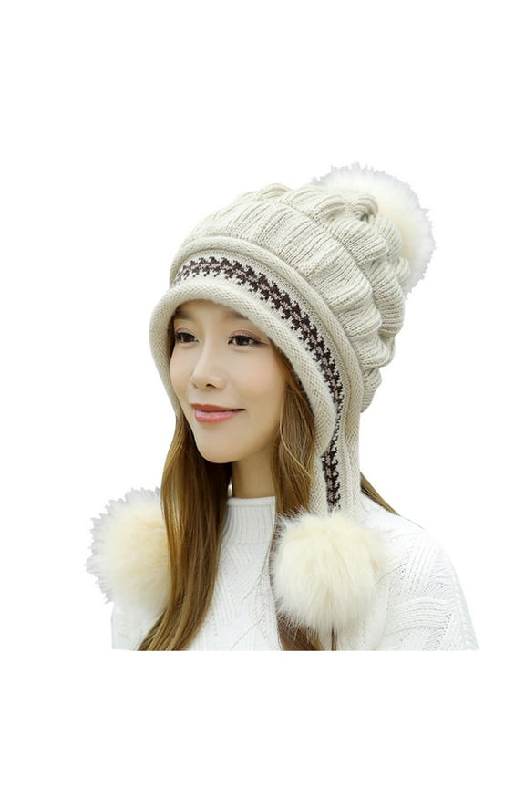 Mens Beanie , Baberdicy Hat Fashion Wool Hats Women Keep Winter with Hair Hemming Knitted Warm Baseball Caps Winter Hats for Men