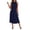 Dark Blue, variant on Women's Sleeveless Round Neck Split Hem Dress - Flowy Casual Summer Party Outfit - Loose Fit - XS-XXL Sizes