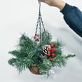 thumbnail image 2 of Feliz Navidad Cesta Colgante Luces Frosted Conos Ramas Bayas Decoración Ventana Colección Puerta Inicio Puerta interior Pórche Scienceny HA010144-00, 2 of 6