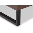 thumbnail image 6 of Baxton Studio Mitchell Rustic Industrial Walnut Wood Black Faux Leather Dark Bronze Metal Queen Size Platform Bed, 6 of 8