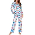 thumbnail image 2 of FOR U DESIGNS Aestheic Butterfly Womens Button Down Pajama Sets Long Sleeve Button Up Pajamas for Women 2 Pack Size L Jogger Loungewear Pants and Tops Sleepwear Pjs, 2 of 7