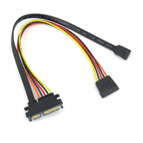 SATA 22 Pin Male to SATA 7 Pin and 15 Pin Female 1 Meter