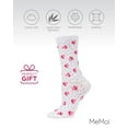 thumbnail image 6 of MeMoi Floating Hearts Bamboo Blend Crew Socks - Womens - Female, One Size, White, 6 of 7