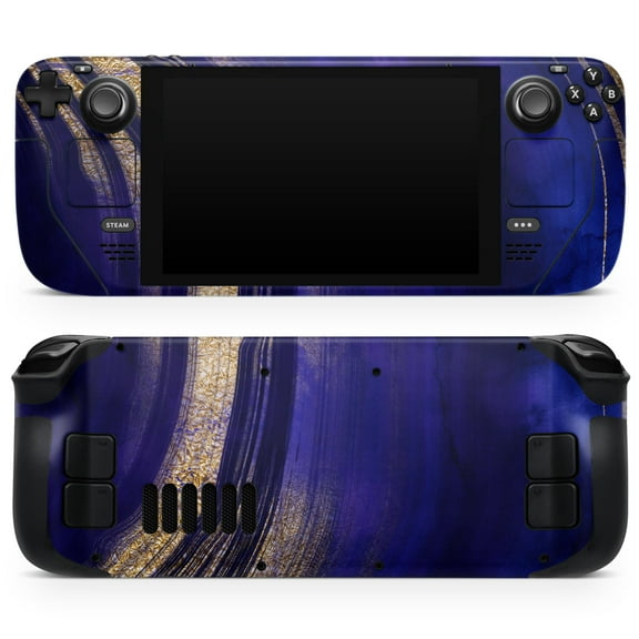 Design Skinz - Compatible with Steam Deck - Skin Decal Protective Scratch-Resistant Removable Vinyl Wrap Cover - Vivid Agate Vein Slice Blue V2