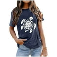 thumbnail image 1 of LUOGENLI T-shirts pour Femme pour Femmes T-shirts Décontractés pour Femmes avec Imprimé de Tortues de Mer Col Rond Manches Courtes T-Shirt Haut T-shirts pour Femmes T-Shirt Graphique Saint-Patrick Bleu Marine TG, 1 of 4