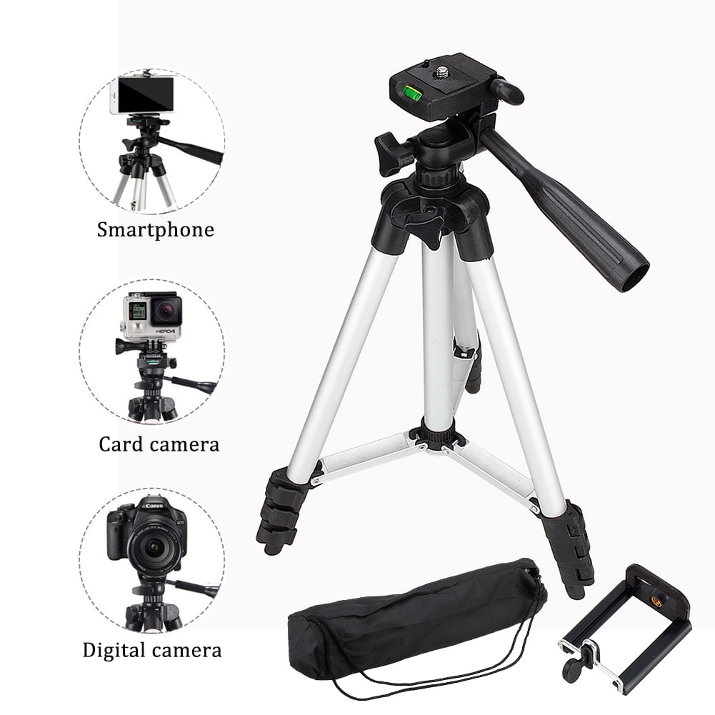 neerhalen teer handel HERCHR Phone & Camera Tripod Stand, Flexible Camera Tripod with Universal  Smartphone Mount, 360° All-round 3-Way Head Tripod with Clip Holder for  Camera, Camcorder, Cell Phone - Walmart.com