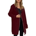 thumbnail image 4 of Trench Coat Women Winter Clothing for Women Women's Jacket Warm Hooded Zip Up Coat Soft Casual Outerwear Lightweight Comfortable Winter Fashion Top, 4 of 8