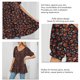 thumbnail image 5 of Camiseta con cuello en V para mujer, mangas abullonadas, camiseta con estampado suave y cómodo para compras diarias, 5 of 6