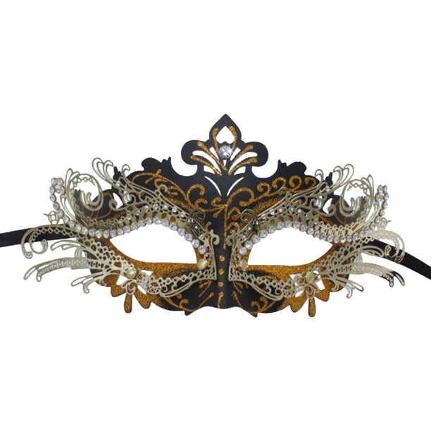 Mascarada para hombre y mujer con cadena de diamantes de imitación Decoración de Carnaval Adecuado para el traje del partido