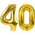 thumbnail image 1 of Globos numéricos LVMOQIQIU Gold 40 Fiesta de 40 cumpleaños x2, 1 of 7