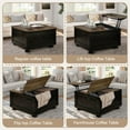 thumbnail image 4 of Farmhouse Square Lift Top Coffee Table, Farmhouse Coffee Table with Storage, Wood Center Table for Living Room, Black, 4 of 8