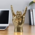 thumbnail image 2 of ‌Gold Resin Rock on Hand Gesture Statue for Music Lovers Home Office Decor Modern Rock Culture Symbolic Sculpture for Desk Bookshelf Mantel Display Gift Idea for Men Women Band Musician‌, 2 of 9