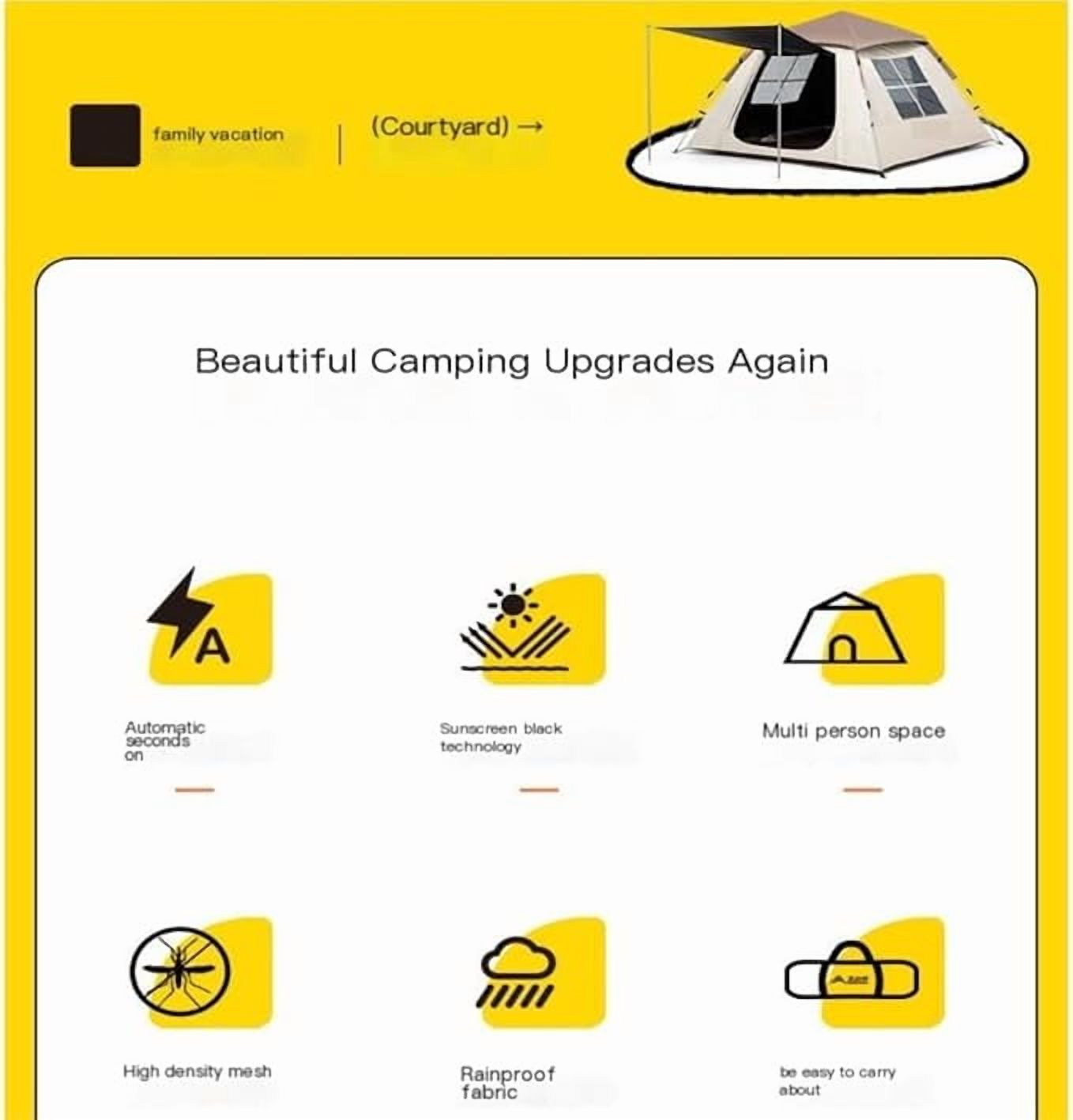 Tents Outdoor Portable Folding Tent Park Camping Fully Automatic Tent Outdoor Equipment Rain and Sun Protection Camping Tents