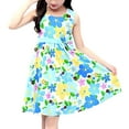 thumbnail image 4 of Avrntaa Girls A Line Summer Sundress Sleeveless Midi Casual Dress Solid Color Dresses for 8-14Y, 4 of 5