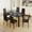 Black-6 People, variant on Lofka Dining Table Set for 6, 30" Kitchen Table and Chairs Set with 6 High PU Leather Back Chairs, Black