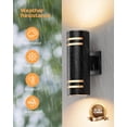thumbnail image 4 of Lámpara de pared exterior SHIMR Dusk to Dawn, paquete de 2 unidades, color negro mate, 4 of 9