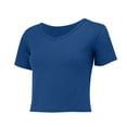thumbnail image 5 of Black T Shirt Women, Comdrip Women's T Shirts Short Sleeve Color Block/Solid Tops Casual Summer Tees Short Sleeve Shirts for Women Blue M, 5 of 8