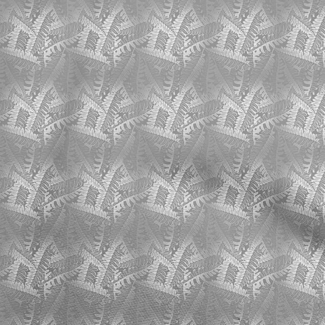 oneOone Polyester Spandex Gray Fabric Leaves Sewing Craft Projects Fabric Prints By Yard 56 Inch Wide