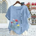 thumbnail image 3 of Cilsoka 2026 Fashion Tops, Women's Floral T-Shirts V-Neck Dandelion Sun Flower Graphic Casual Tee Boho Tops Cute Wildflowers Shirts, Floral Print Tshirts, 3 of 4