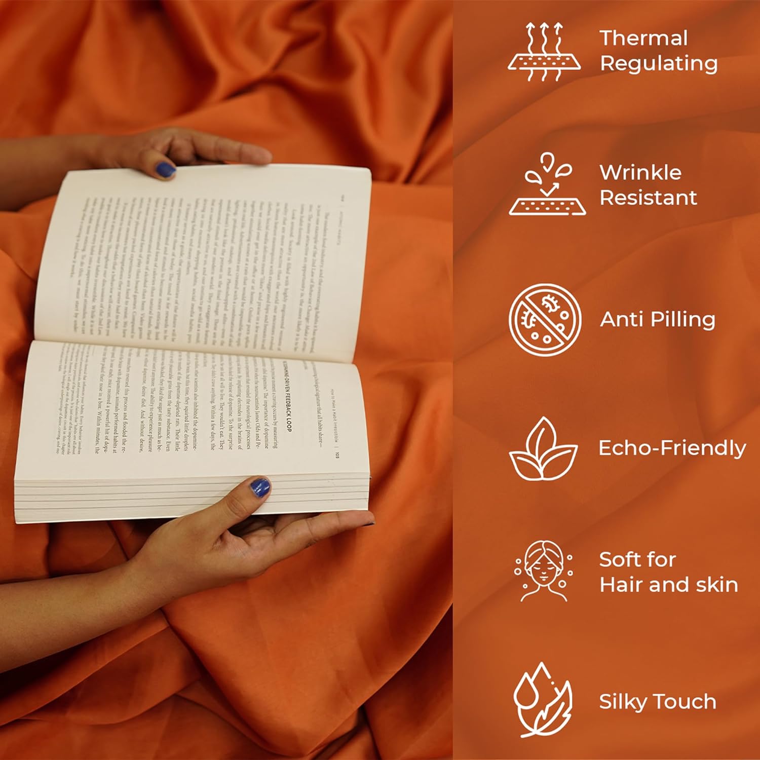 Earthy Threads Queen Sheet Set - 100% Organic Bamboo 4 Piece Set - Luxurious Silky & Soft - Cooling for Hot Sleepers - Hotel Luxury Bed Sheets - 16"inch Deep Pockets (Brunt Orange)