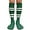 Green / White, variant on Couver Cotton 4 White Stripes Knee High Softball Baseball Sports Tube Socks, Bright Green/White, Large