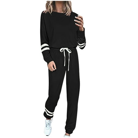 

Two Piece Outfits for Women Spring Casual Homewear Pajamas Sets Womens Solid Color Lounge Set Sweatsuits Tracksuits