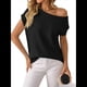thumbnail image 2 of Jersey de Punto de Corta con Hombros Descubiertos para Mujer, Color Negro, Talla M, 2 of 8