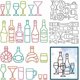 thumbnail image 1 of Troqueles de corte de botellas de vino con diseño lineal para la creación de tarjetas, troqueles de marco, troqueles de acero al carbono, plantillas de bordes, plantillas para scrapbooking y repujado., 1 of 9