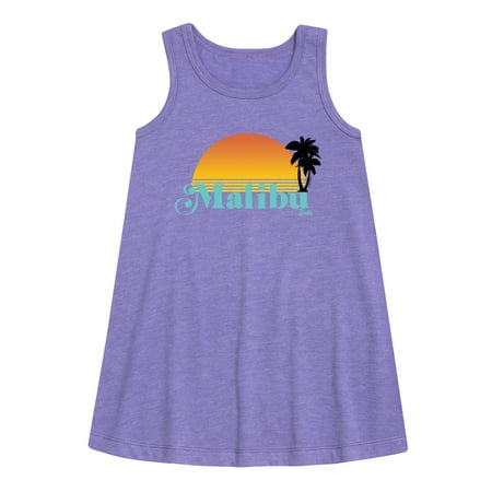 

Barbie - Malibu Sunset with Palm Trees - Toddler and Youth Girls A-line Dress