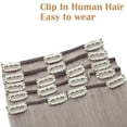 thumbnail image 4 of MY-LADY 8Pcs 18Clips Clip in Hair Extensions Human Hair for Women Double Weft Brazilian Remy Straight Human Hair Clip in Hairpiece 10inch #GREY, 4 of 8