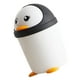 thumbnail image 2 of Lindo bote de basura con tapa abatible de pingüino para niños, cesto de basura de plástico para dormitorio, oficina, coche, cocina, hogar, creativo para habitación de niños, uso de escritorio, 2 of 8