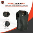 thumbnail image 2 of Daniel Smart Women’s snap Down Collar vest- Soft Lambskin Lightweight Sporty Leather Vest with Inside Pockets, 2 of 7
