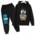thumbnail image 3 of Conjunto de sudadera con capucha para niños y pantalones deportivos de 2 piezas para niños y niñas Ropa infantil con estampado de Messi Ropa de bebé, 3 of 5