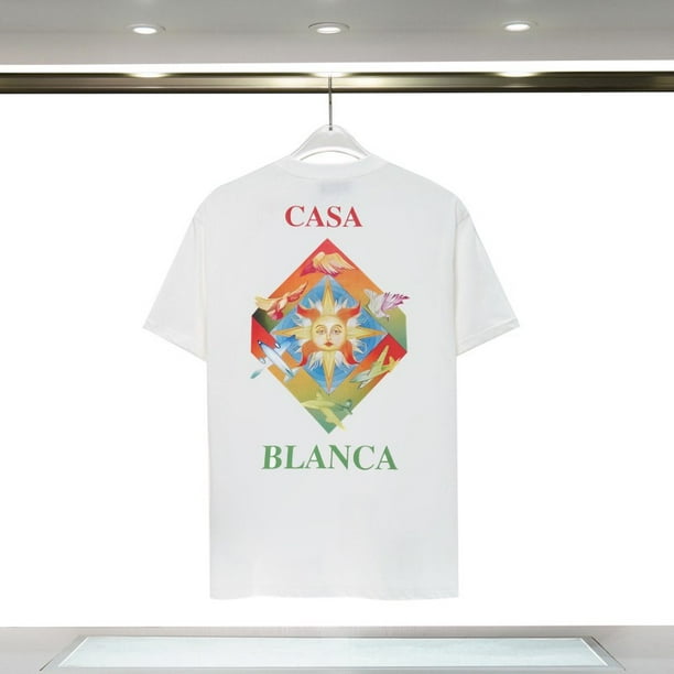 Casablanca 23 Primavera y novedad de verano estilo Fantasy Gate Starry Sky Castle casa letra logo camiseta de manga corta para parejas8217 blanco