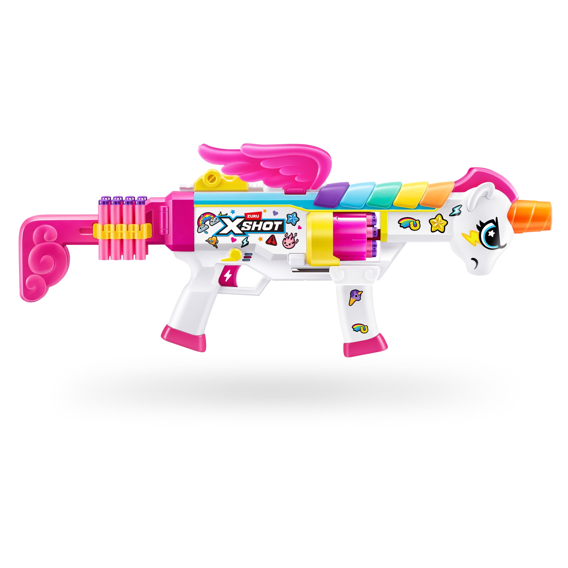 XSHOT Big Rizz Blastercorn 24 fléchettes à technologie Air Pocket de ZURU, Dart Blaster jouet pour garçons et filles, adolescents et adultes âgés de 8 ans et plus ZURU FUSIL LICORNE