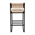 thumbnail image 6 of Metal Bar Stools Set of 2, Counter Height Stools with Rattan Woven Seat, Bar Stool Chairs with Footrest for Kitchen Island, Dining Room, 220LBS Weight Capacity, White, 6 of 9